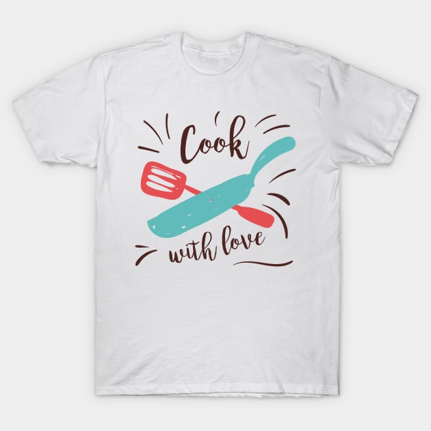Cook with Love Splash T-Shirt by SWON Design